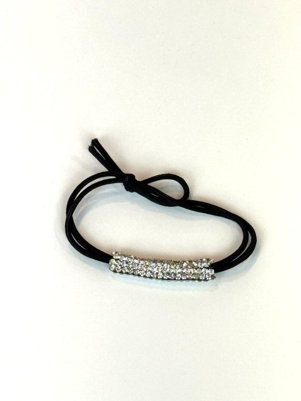 Rhinestones Black Hair Tie Elastic Ponytail Holder. New without tags.